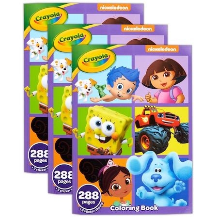 Crayola Coloring Book, Nick Jr, 288 Pages, 3PK 04-2724